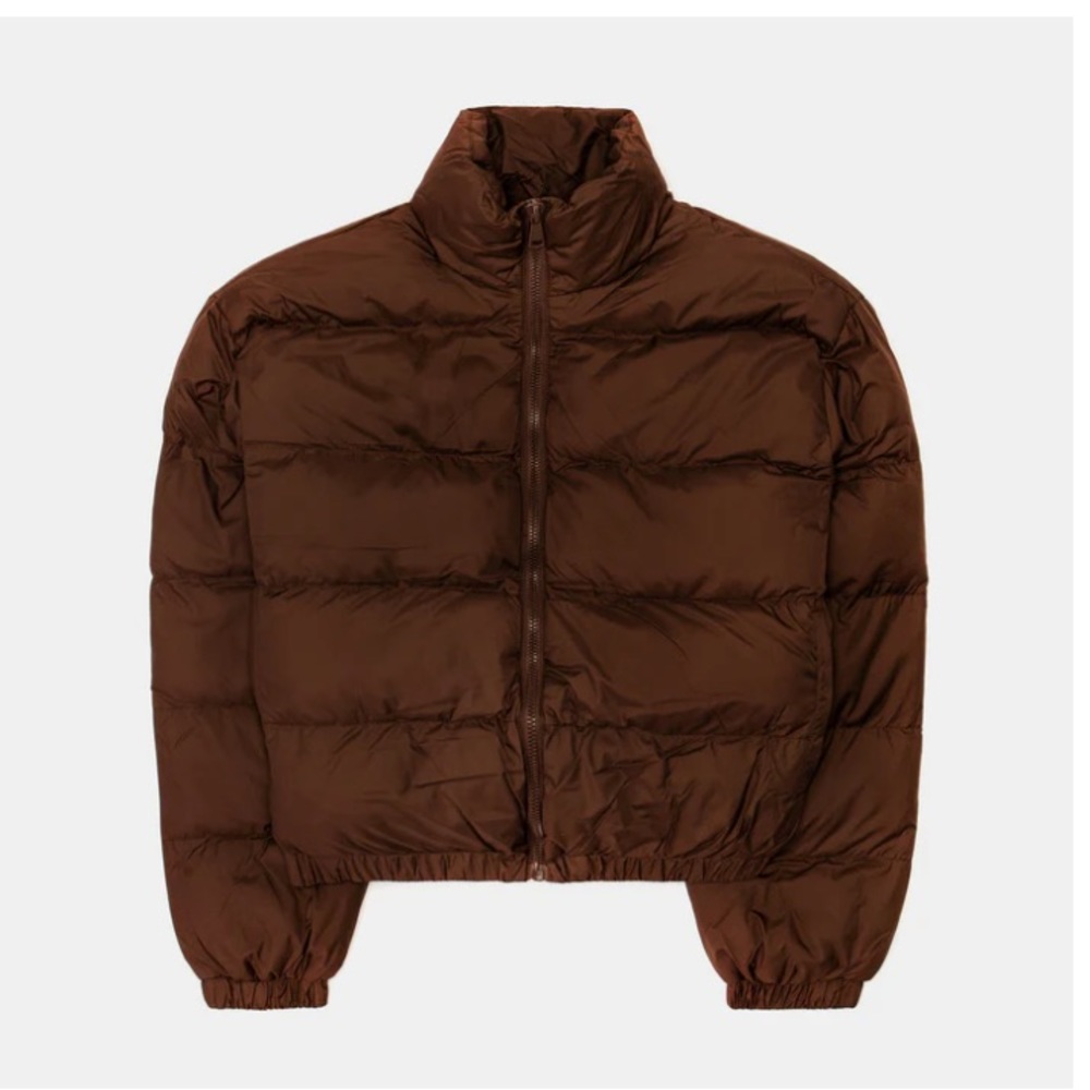 Shoe Palace Cropped Brown Puffer Jacket